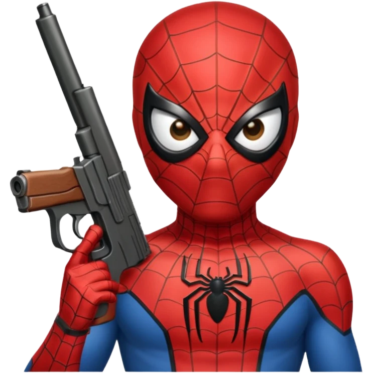 Spiderman with a gun emoji