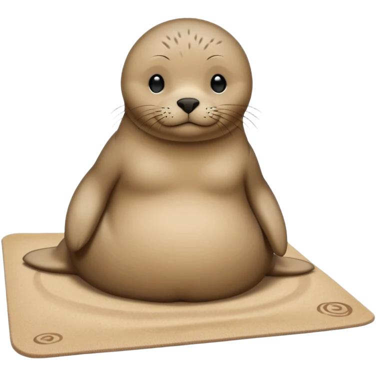 Seal on yoga mat on sand emoji