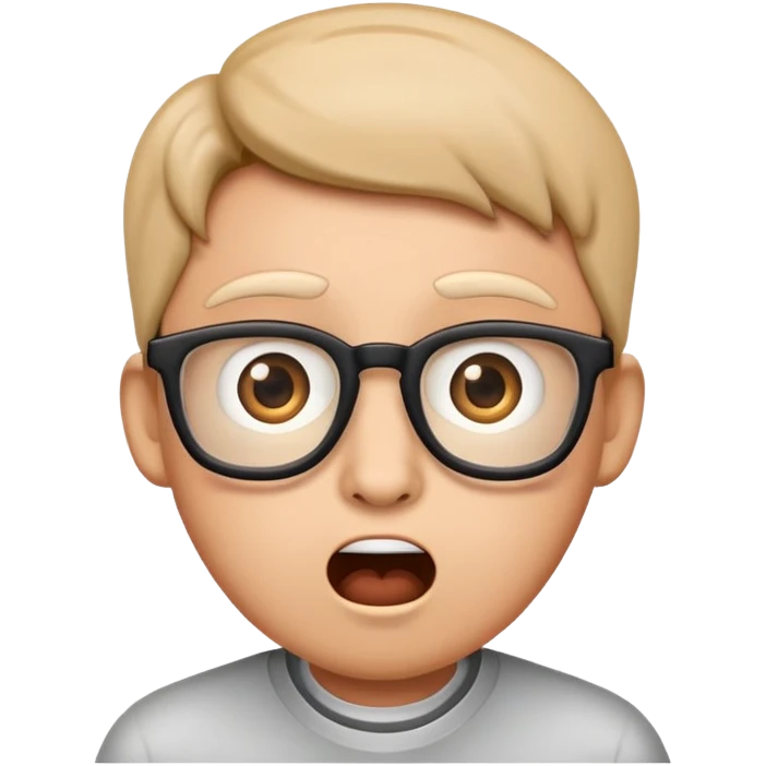 nerd emoji without the glasses and eyes WIDE open emoji