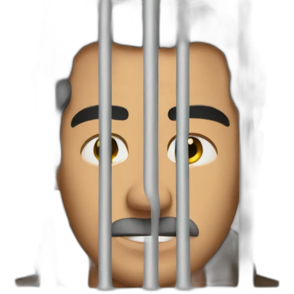 Man behind bars in jail emoji