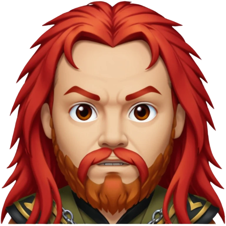 Max Cavalera with long red hair, light skin emoji