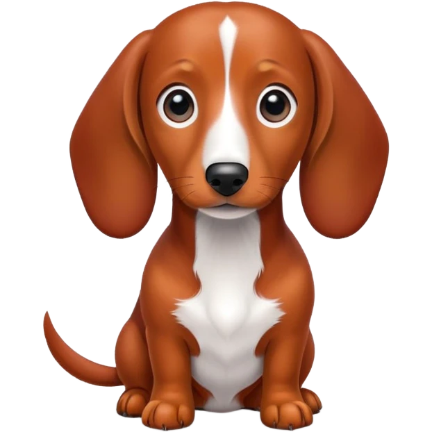 Red dachshund with white patch on its chest emoji