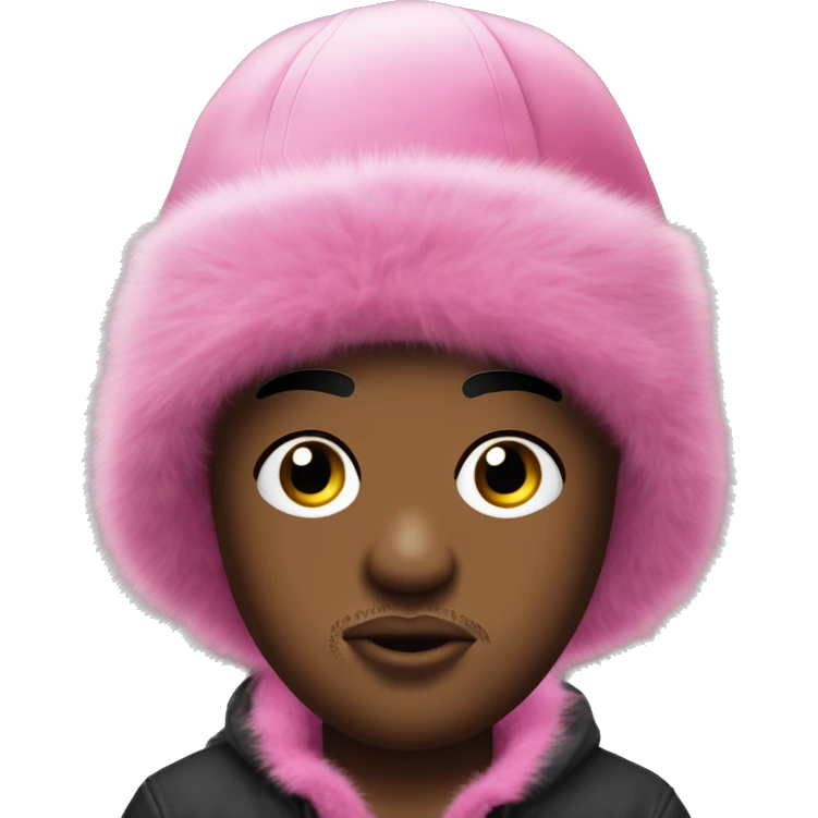 lil uzi vert face piercings with pink fur hat emoji