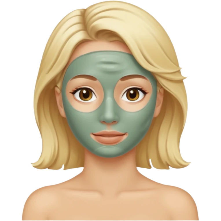 clay mask woman blond emoji