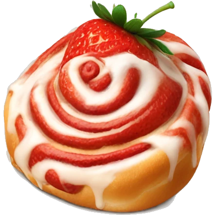 Strawberry cinnamon roll  emoji
