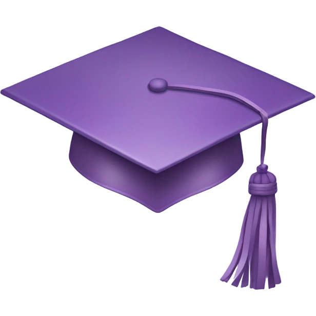 Light purple graduation cap emoji
