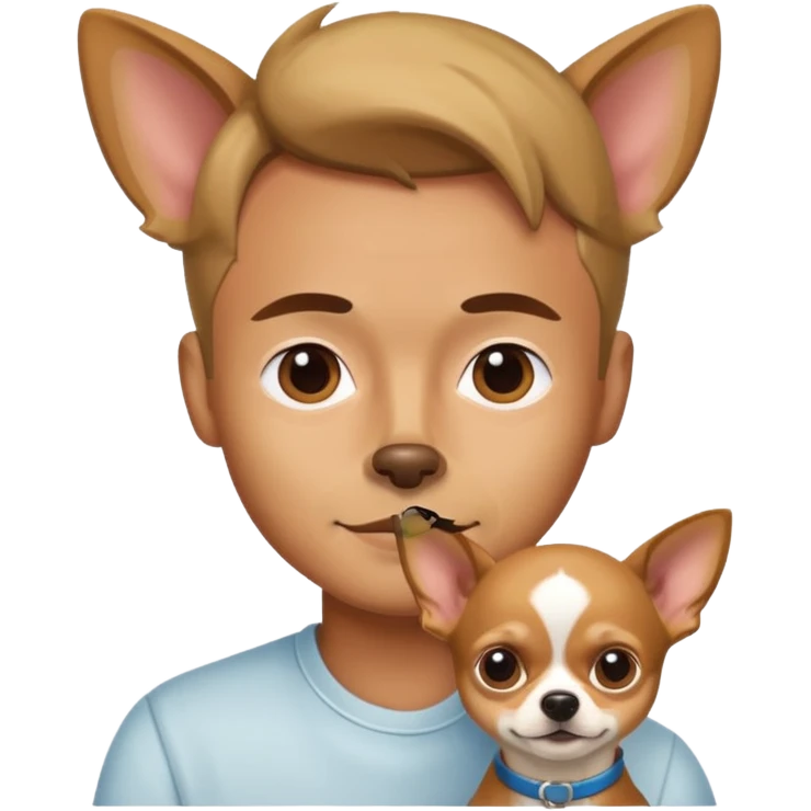 man with dog chihuhaha emoji