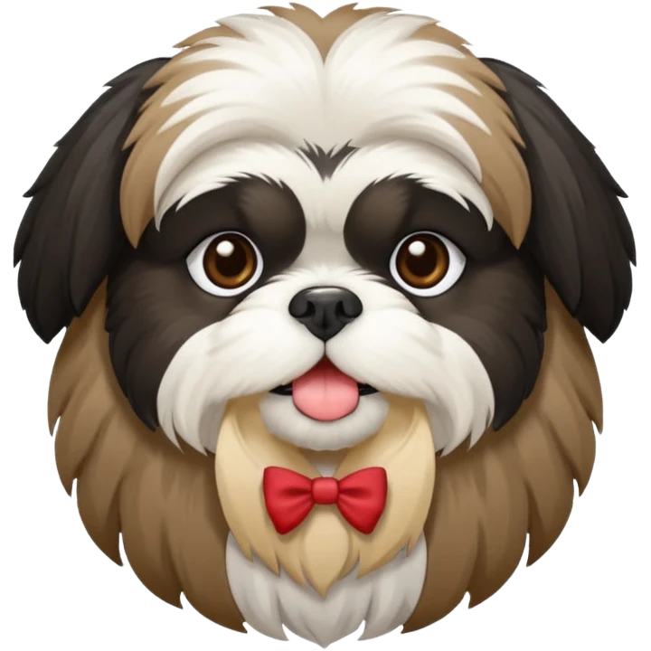 Black and white shih tzu emoji