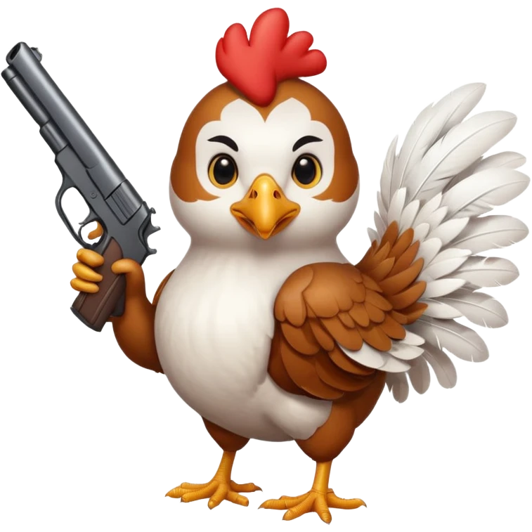 Chicken with gun emoji