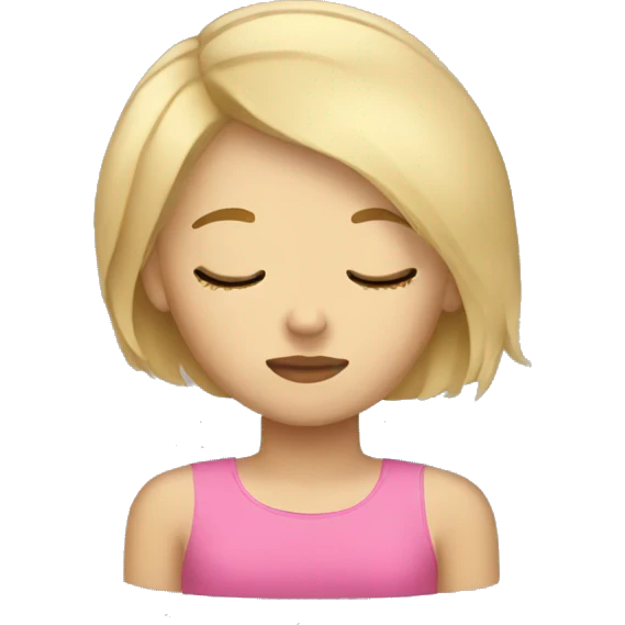 Girl with short blonde hair sleeping emoji