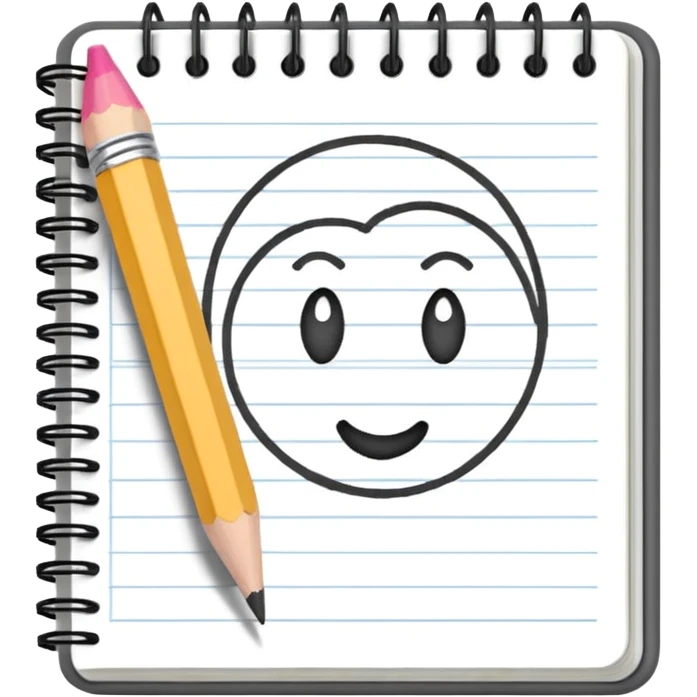 a pencil drawing in a notebook  emoji