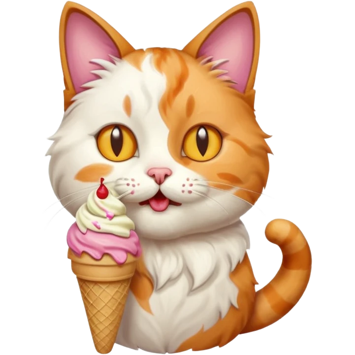 Ice cream eating a cat emoji