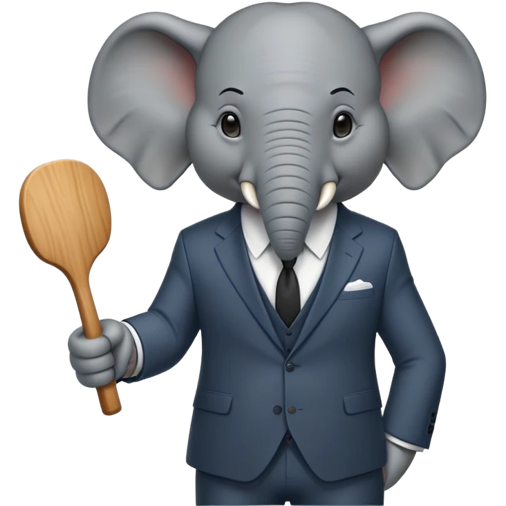 gangster elephant in suit with threatening paddle emoji
