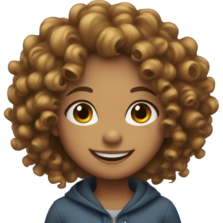 curly girl smiling emoji