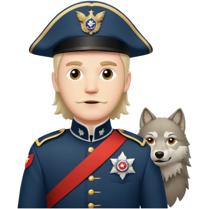 Loyalist Patrick Ferguson at the Revolutionary war Battle of Kings Mountain, with Wolves around him. emoji