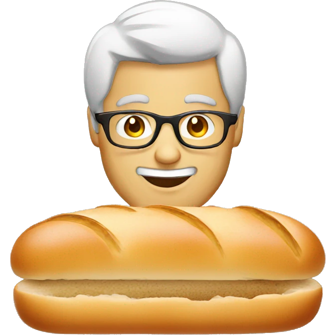 man bread glasses emoji