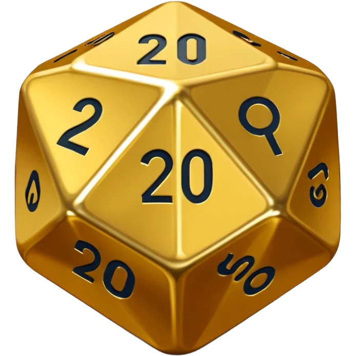 ДнД дайс д20 с акцентом на цифре 20 emoji