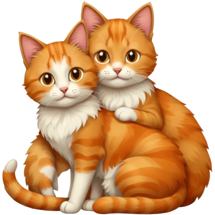 Cat hugging other cat emoji