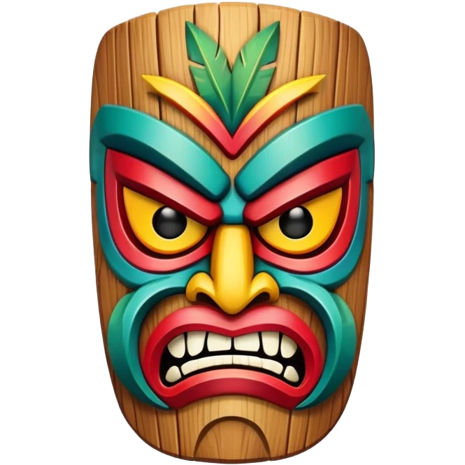 tiki mask, angry, colorful emoji