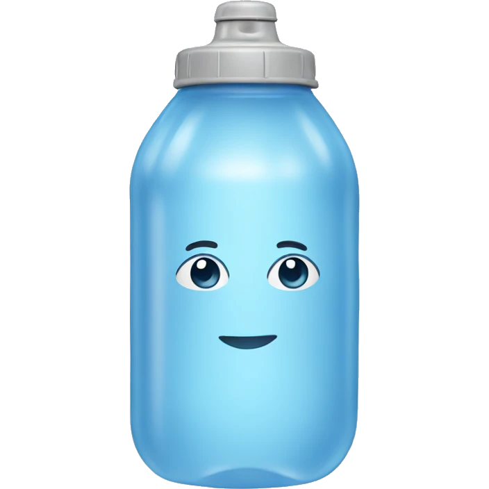 A water bottle with hands emoji