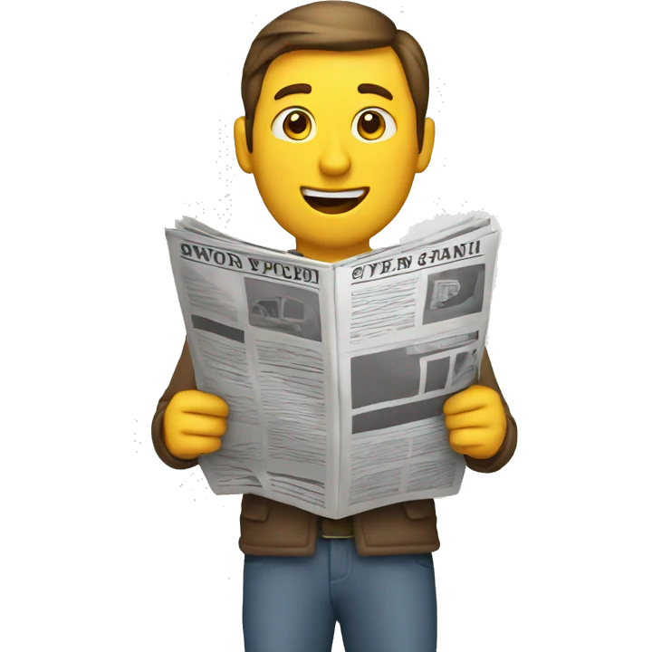 man reading a newspaper emoji