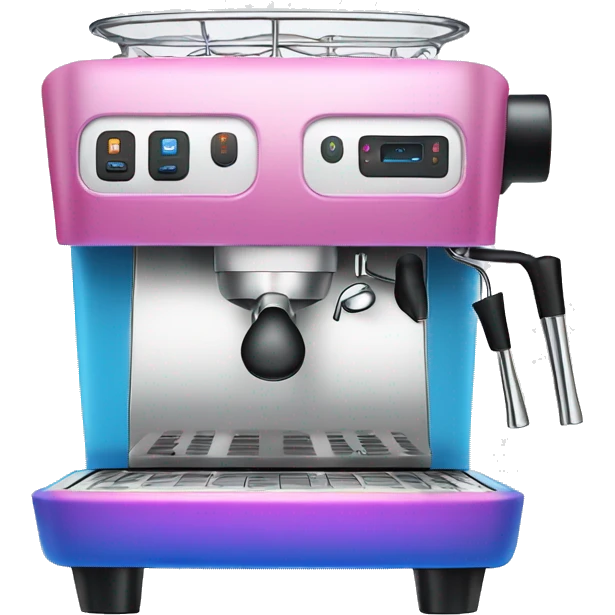 Pink and blue gradient hue espresso machine emoji