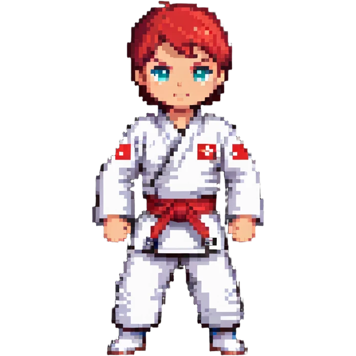 Martial arts gi with red belt emoji