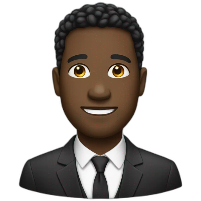 black men in suit emoji