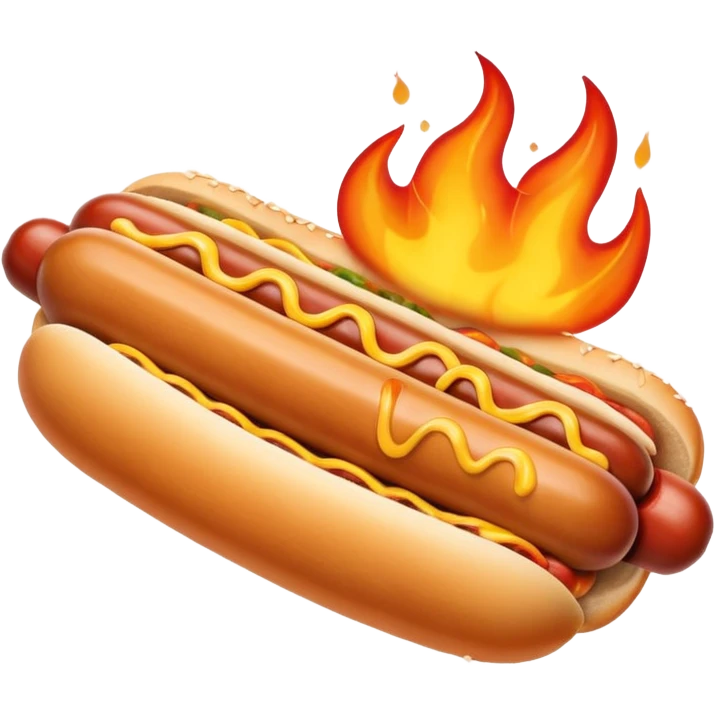 Hand Holding a Flaming Hotdog emoji