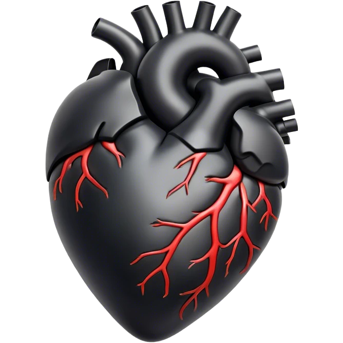 Black human heart emoji