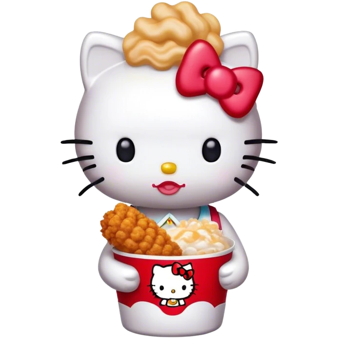 Hello kitty eats kfc emoji