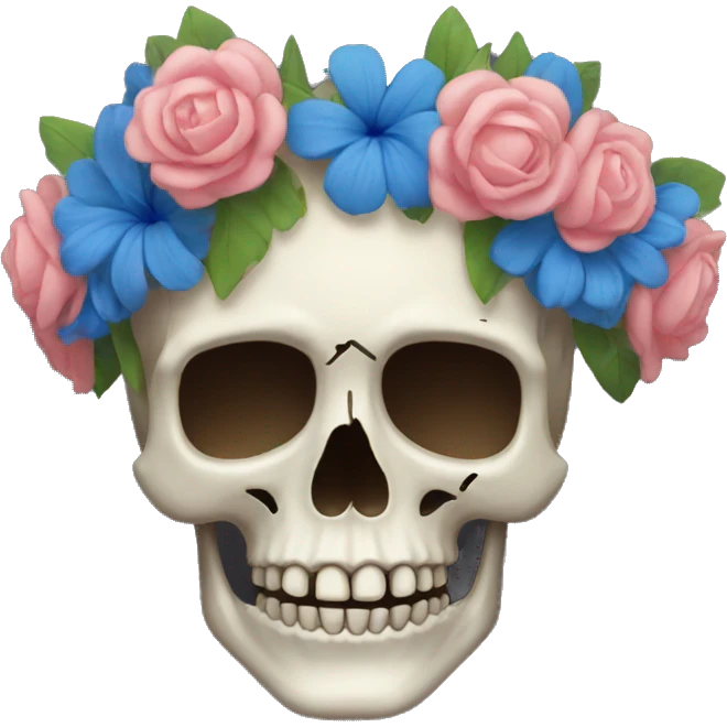 Skull with a flower crown  emoji