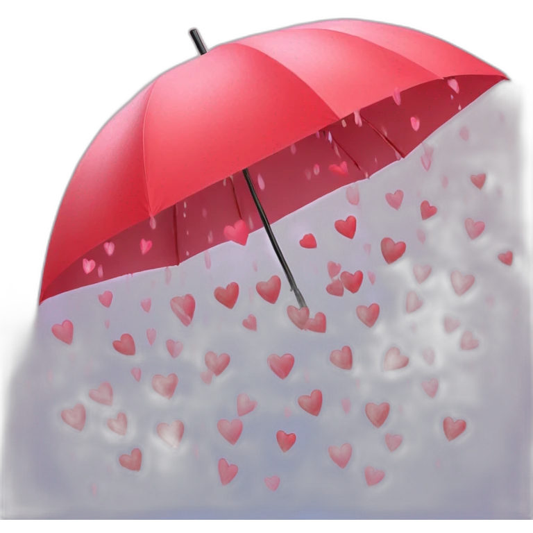 umbrella raining hearts emoji