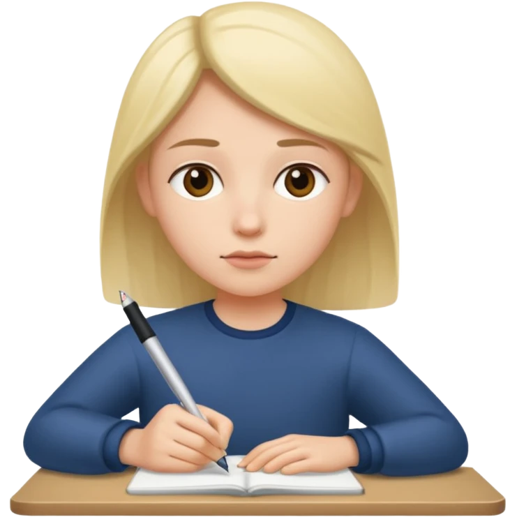 Person writing emoji