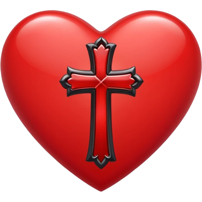 heart with gothic cross emoji