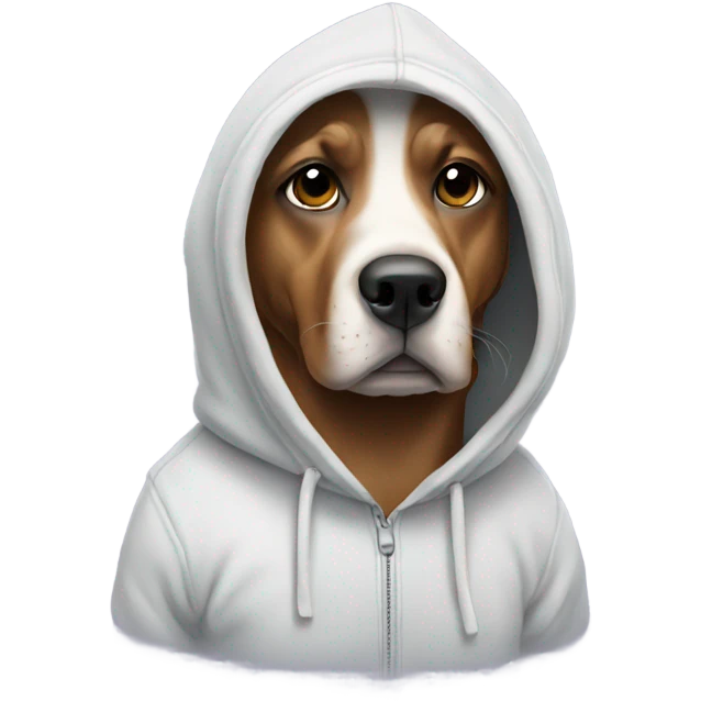 Dog wearing a hoodie emoji