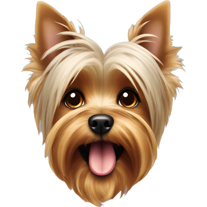 Yorkshire terrier dog sticking his tongue out. emoji