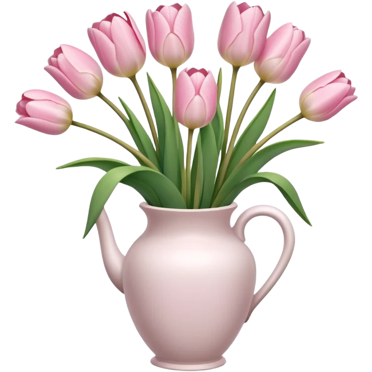 Light pink tulips in white vase emoji