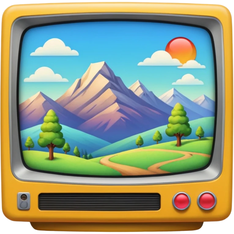 thumbnail picture mac os, retro video preview tv icon, landscape in video emoji