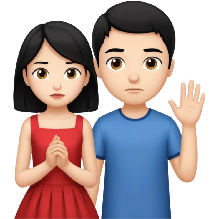 girl black hair ignore boy emoji