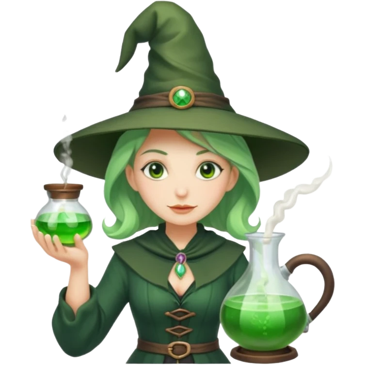 green witch cooking potion emoji