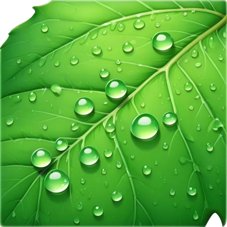 Dew drops on a leaf emoji