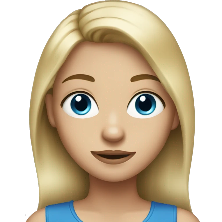 dirty Blonde girl with blue eyes  emoji