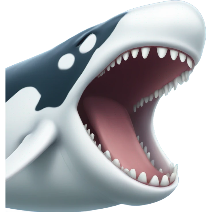 white whale , open mouth emoji