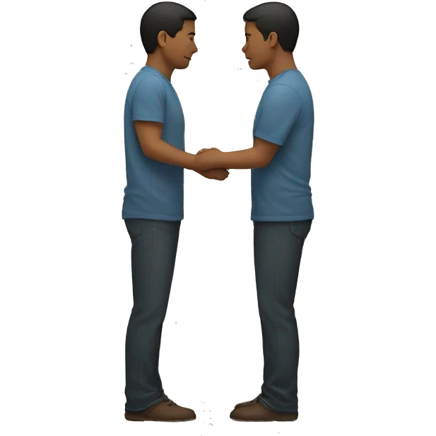 two people standing, their back touch each other, looking opposite ways emoji