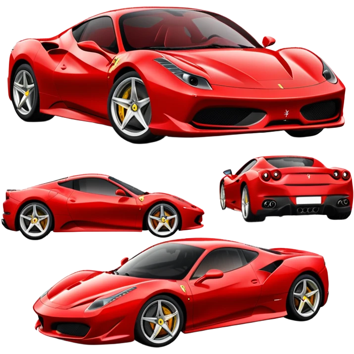 red Ferrari sports car emoji