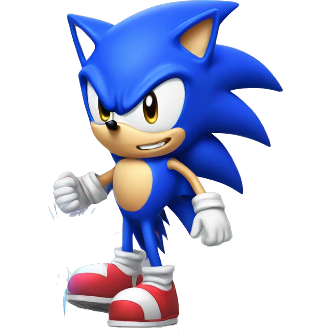 Sonic with a flash hat emoji