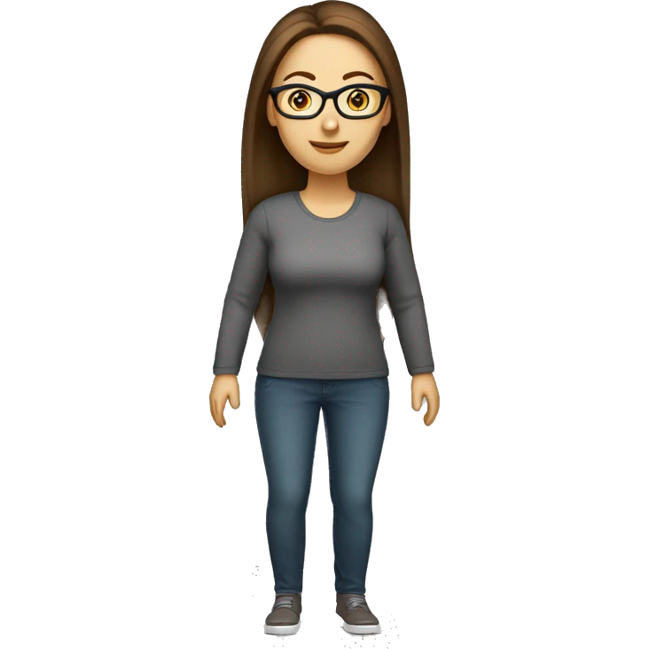 Caucasian-Mum-woman-long-straight-brown-hair-standing-wearing-glasses-plus-size emoji