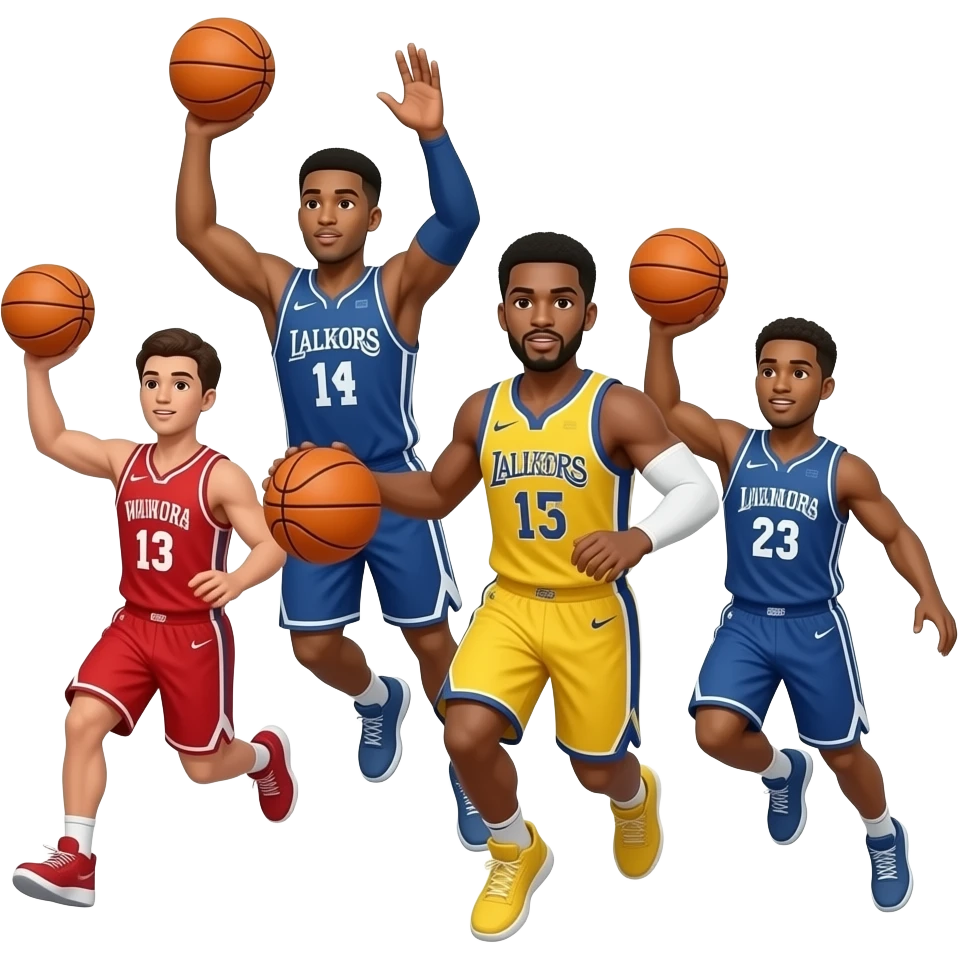 bright basketball players emoji