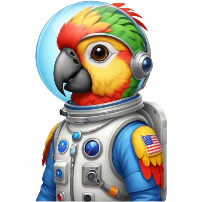 parrot with astronaut suit emoji